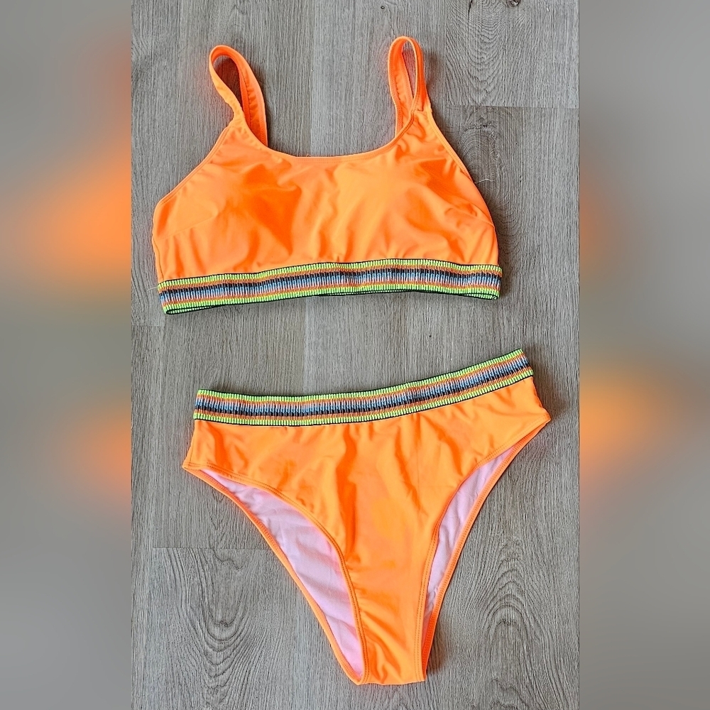 3XL Neon Orange 2-Piece Bikini Set - Picture 3 of 6
